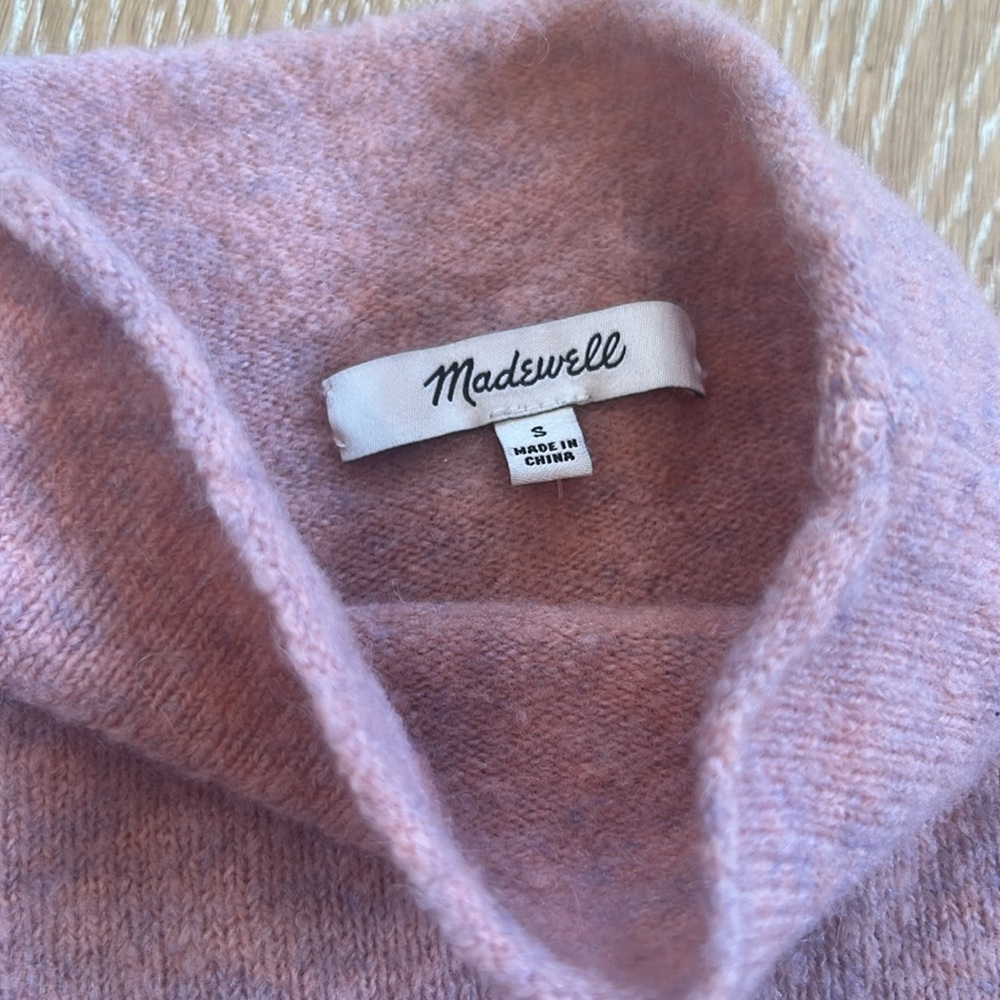 Madewell Inland Blush Pink Mock Neck Sweater - Picture 6 of 8